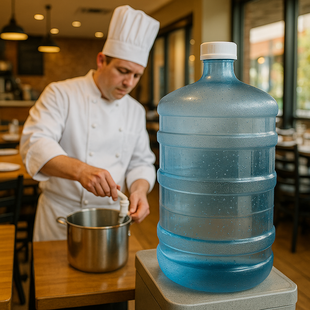 Garrafones de agua en restaurantes