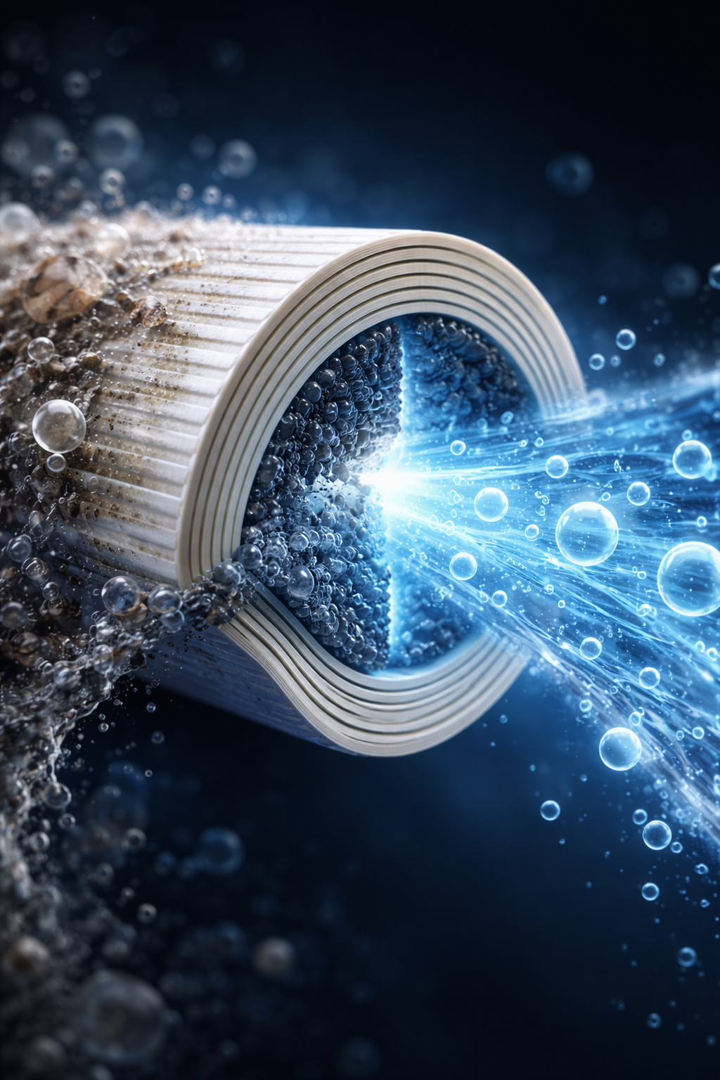 Proceso de ósmosis inversa para agua purificada en Querétaro: membrana semipermeable que elimina sales, nitratos y metales pesados del acuífero local